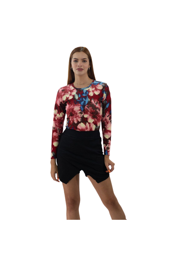 Body fleuri bordeaux