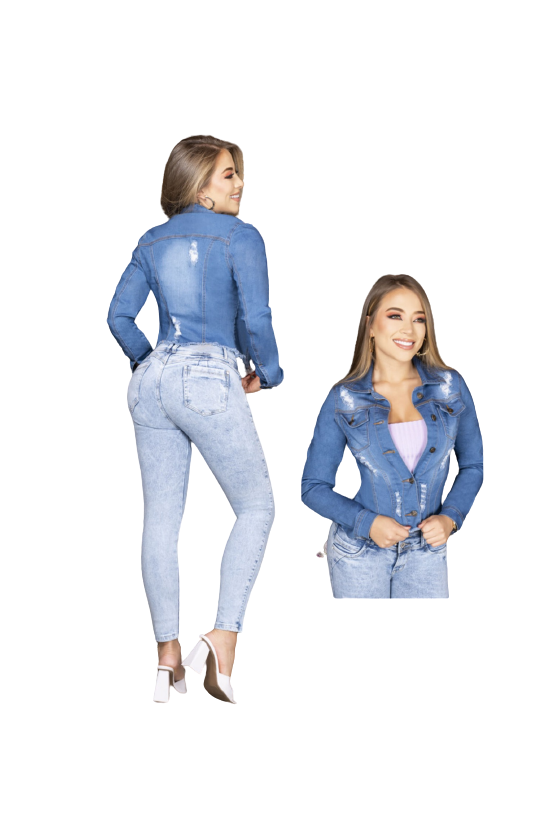 Veste en jean bleu