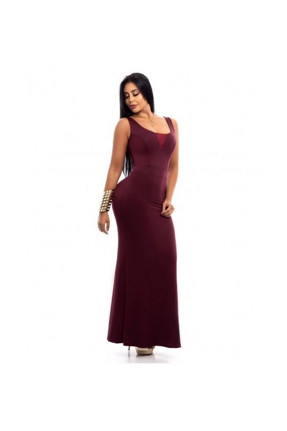 Robe longue sans manches, bordeaux