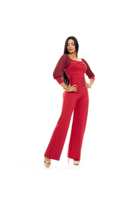 Combinaison rouge bordeau, réducteur de taille
